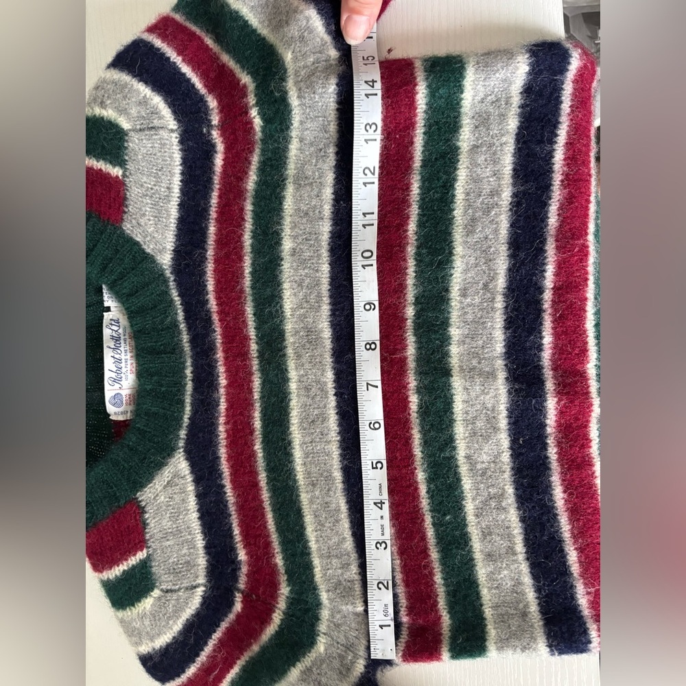 VINTAGE |Striped Green and Red Women's Sweater | Size XS - Picture 6 of 7